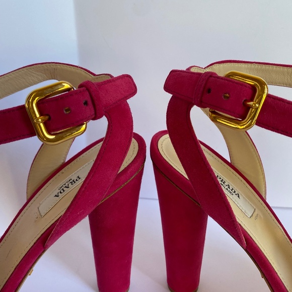 NEW PRADA PEONY SUEDE PLATFORM HIGH HEELS - Picture 8 of 15